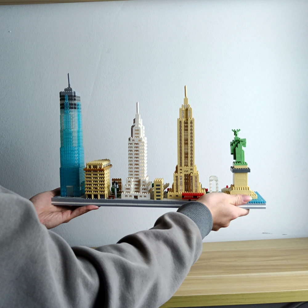 USA Famous Architecture Micro Mini Building Blocks  Adult Puzzle Toy Kit Assemble Decoration Brick Gift New York Skyline Capitol 2