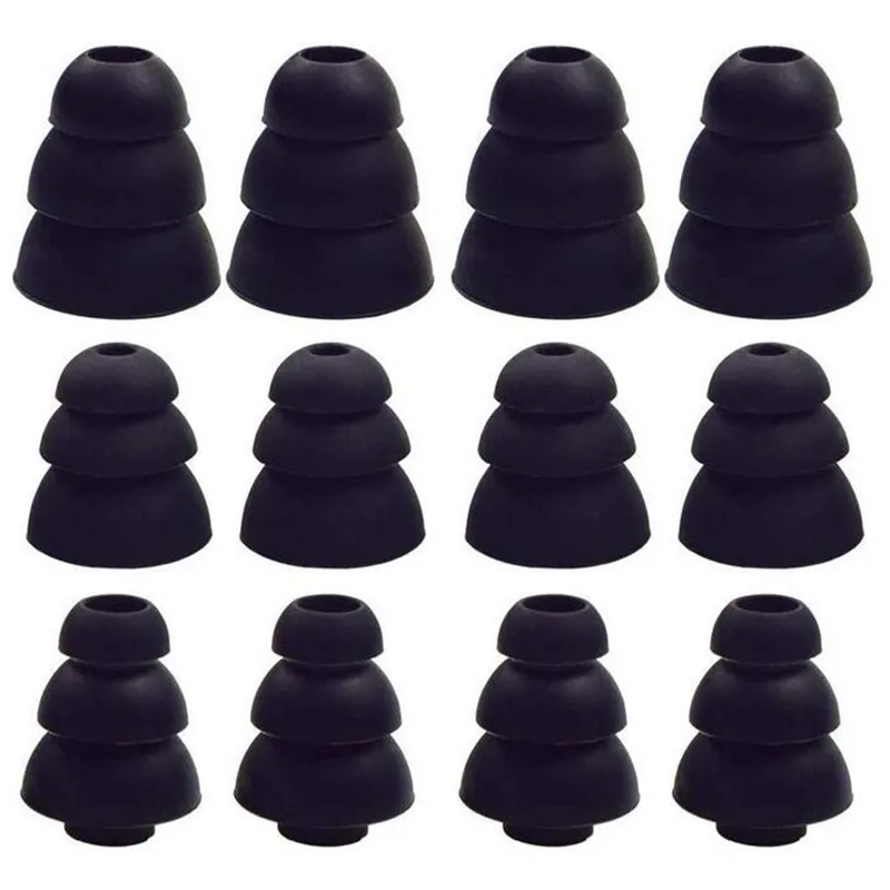 

20Pcs Triple Flange Eartips Eargels Earpads Ear Tips Gels Bud for Inside Diameter 4mm-5mm Earbuds in-Ear Earphone Accessories