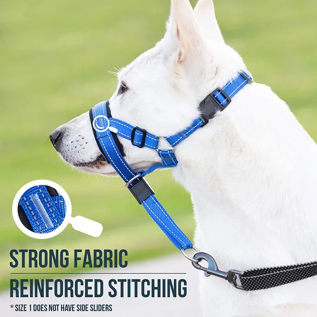 Reflective Dog Mouth Muzzles Anti Bark Dog Collar Breathable Dog Training Tool Nylon Muzzle Set With Strips Summer Pet Leashes Reflective Dog Mouth Muzzles Anti Bark Dog Collar Breathable Dog Training Tool Nylon Muzzle Set With Strips Summer Pet Leashes