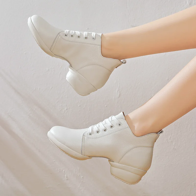 Leather Dance Shoes New Style Dancing Shoes Square Sailor Women Dance Shoes Modern Breathable Jazz Dance Boots for Women