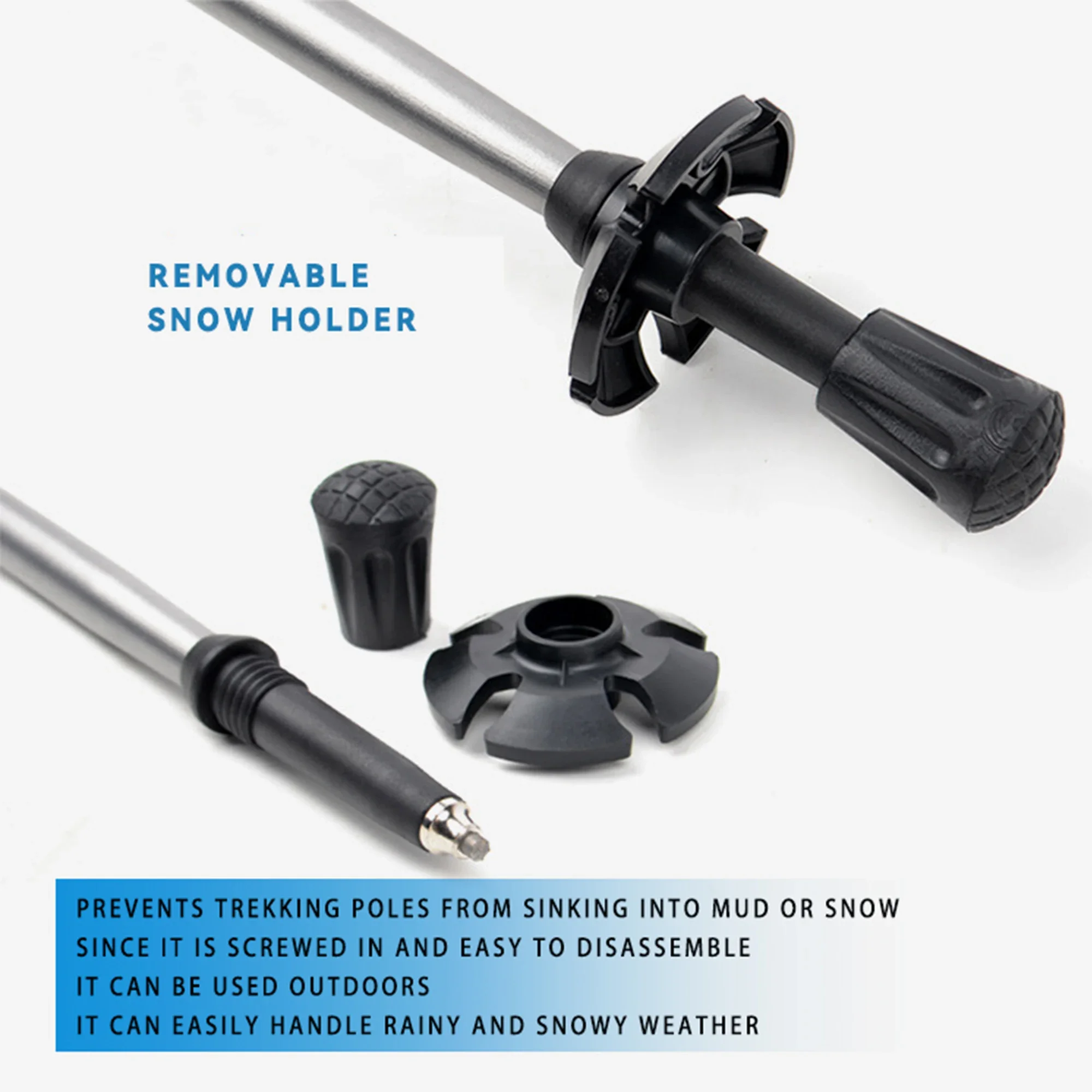 2Pcs Folding Trekking Walking Stick, Ultralight Absorber, Aluminum Alloy Teleskopic Stick, Hiking Cane, Outdoor