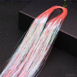 Sparkle Shiny Rainbow Hair Tinsel Strands for Braiding with Glitter Decor (Orange)