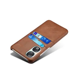 Premium PU Leather Credit Card Case and Protective Cover - Honor 90 Lite (Brown)