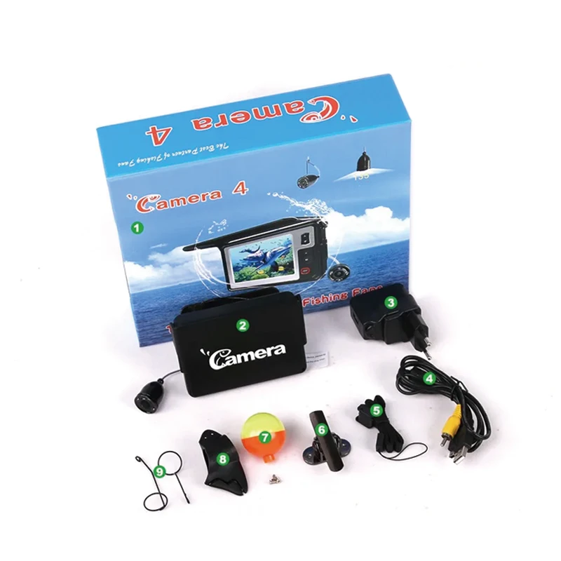 낚시 장비 IP68 방수 휴대용 어군탐지기 3.5인치 LCD 모니터 수중 낚시 카메라