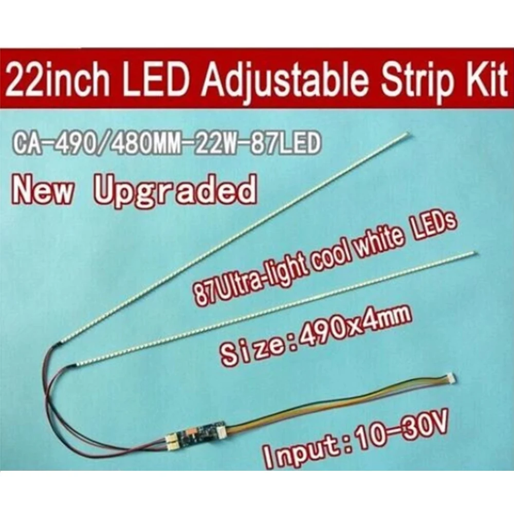 

NEW 490mm LED Backlight Strip Light Kit DC 10-30V 22 Inch CCFL LCD Screen To LED Monitor Module