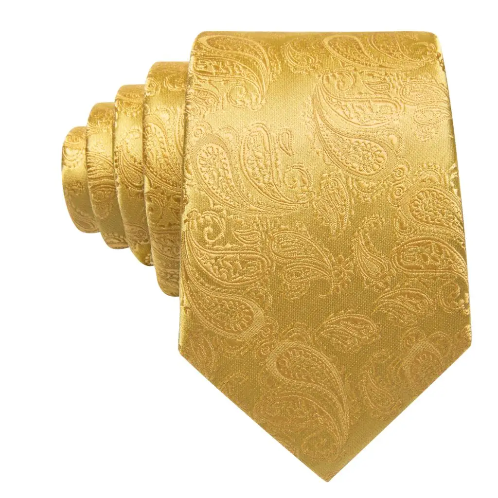 Barry. wang verlängert 160cm Seide Männer Krawatte Taschentuch Manschetten knöpfe Set Jacquard Gold blau rot rosa lange Krawatte für männliche Hochzeit Geschäft – Detail 5
