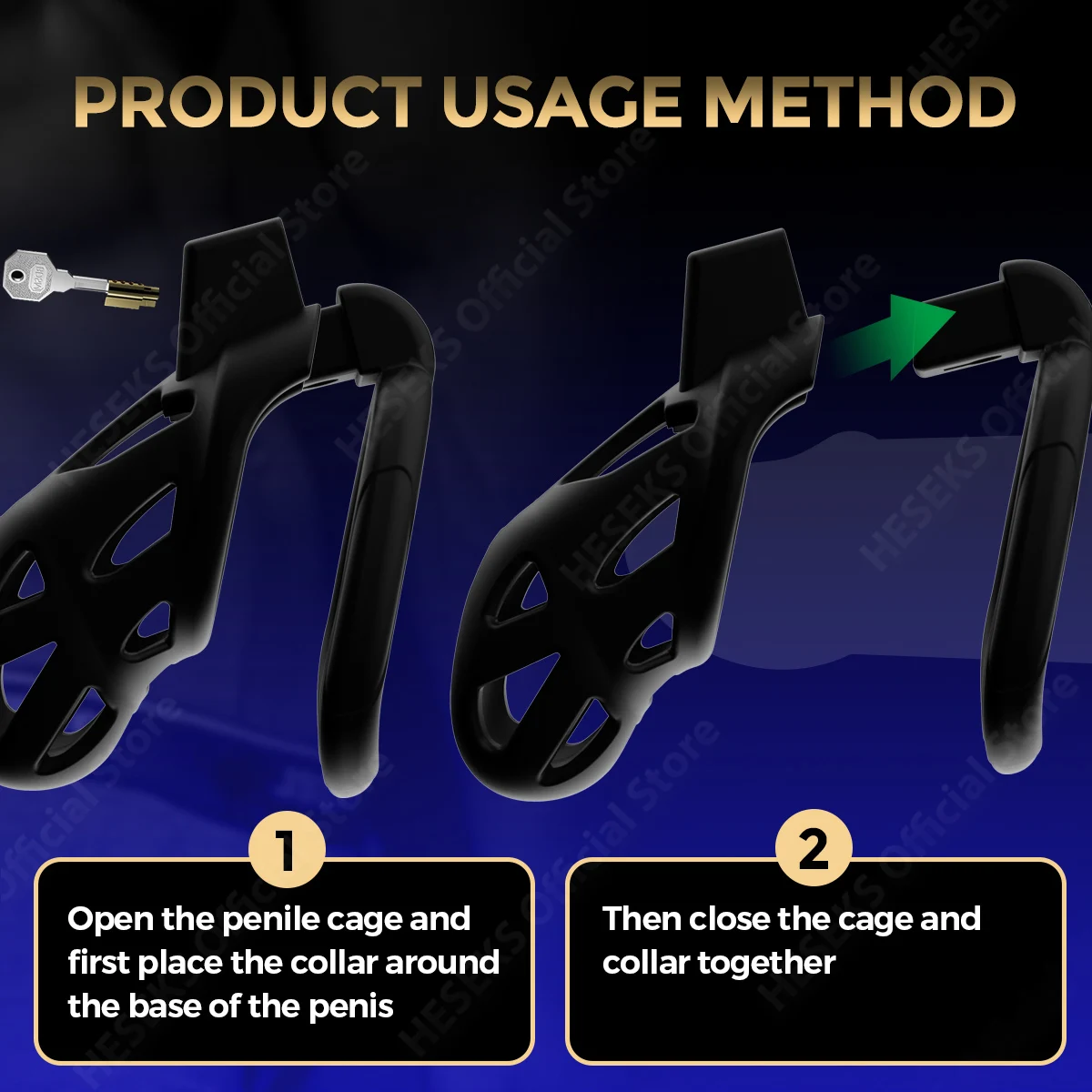 HESEKS Male Chastity Cage Sex Toys Discreet Cock Cage Device Penis Rings Sleeve Lock Male With 3 Size Men Bdsm Products