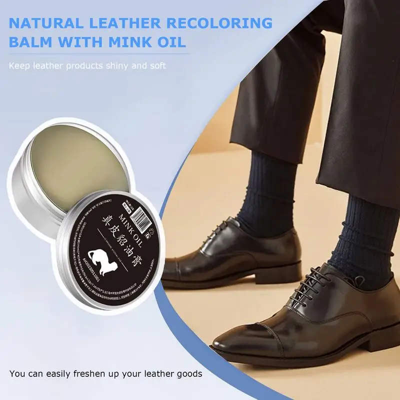 Leather Cleaning Cream Mink Oil Leather Care Balm for Boot Bags Furniture Restoring Refurbishing Maintenance leather repair gel leather repair kit leather cleaner shoe cleaning cream