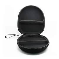 Headphone Carrying Case Shockproof Headset Pouch Capacity Handheld Earphone Container Company Travel Supplies Black 3