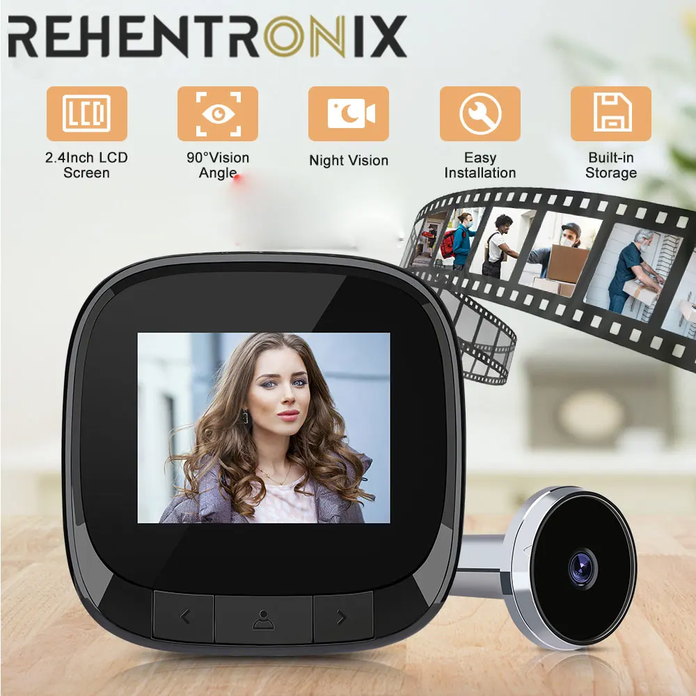 

Home Surveillance Outdoor Doorbell LCD Digital Doorbell 90° Door Eye Doorbell Camera Viewer Electronic Peephole Viewer Doorbell