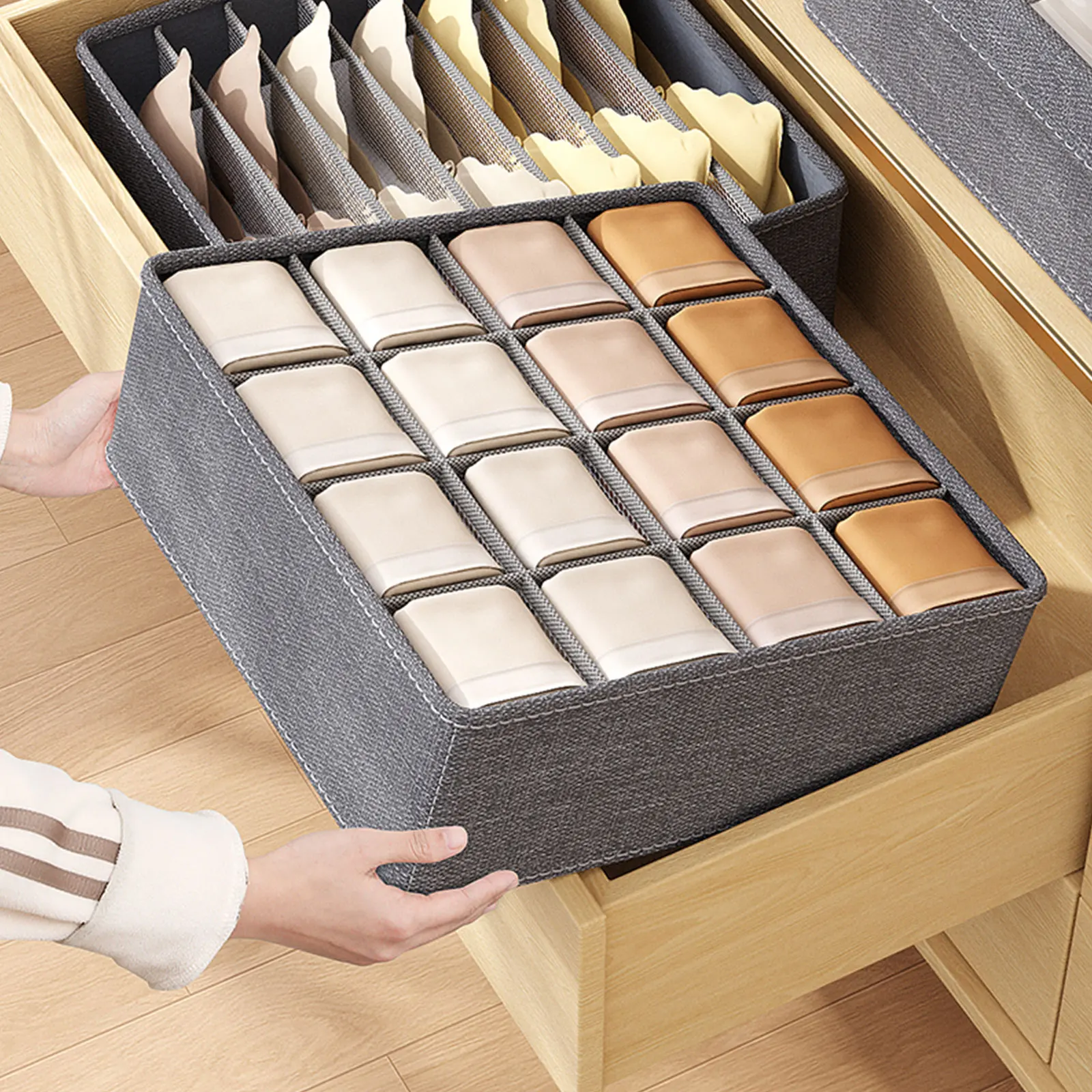 1PC underwear tie organization storage box Socks towel closet organization storage bag Clothing drawer organizer box 5