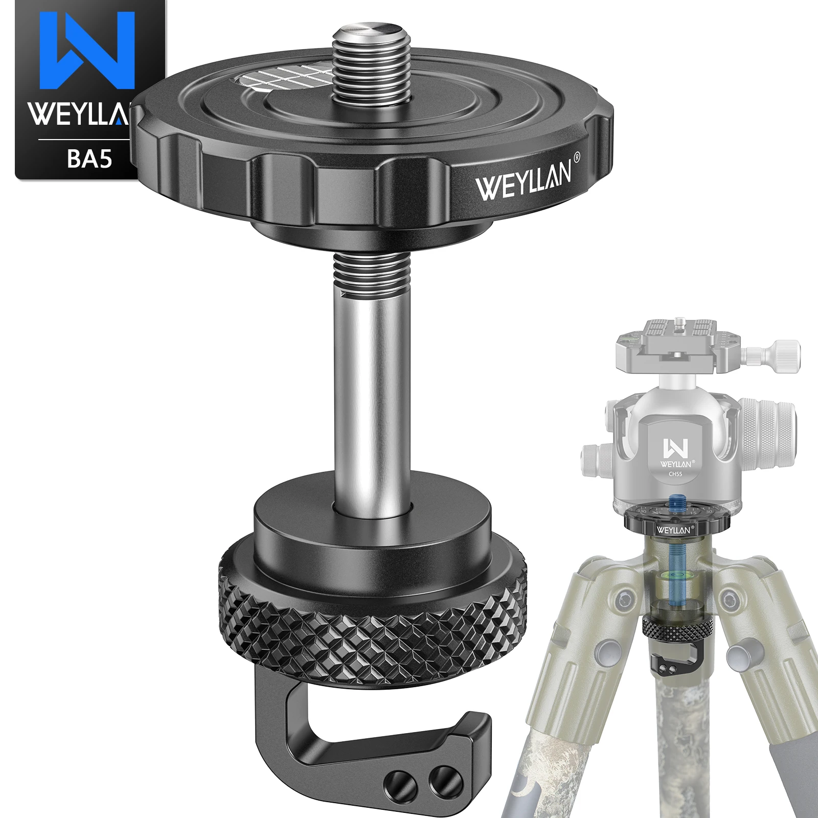 BA5/BQ80 Tripod Adapter Arca Plate COMBO for BOG DeathGrip - 3/8