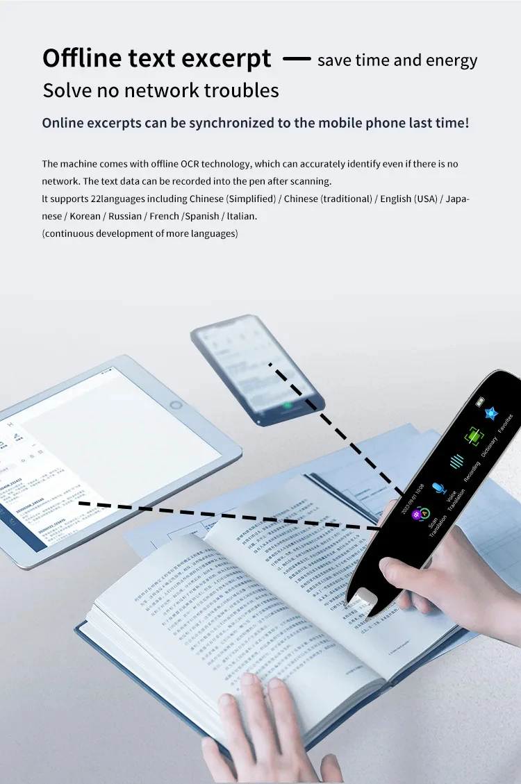 Smart Voice Scan Translator Pen Real Time 13 system Language Translator Multifunction Dictionary Translation Business Travel