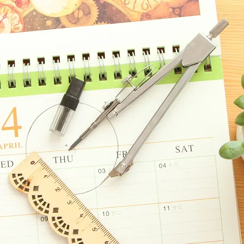 With Pencil Replacement Stationery Student Education Supplies Metal Drawing Tools Drawing Math Geometry School Compass Set