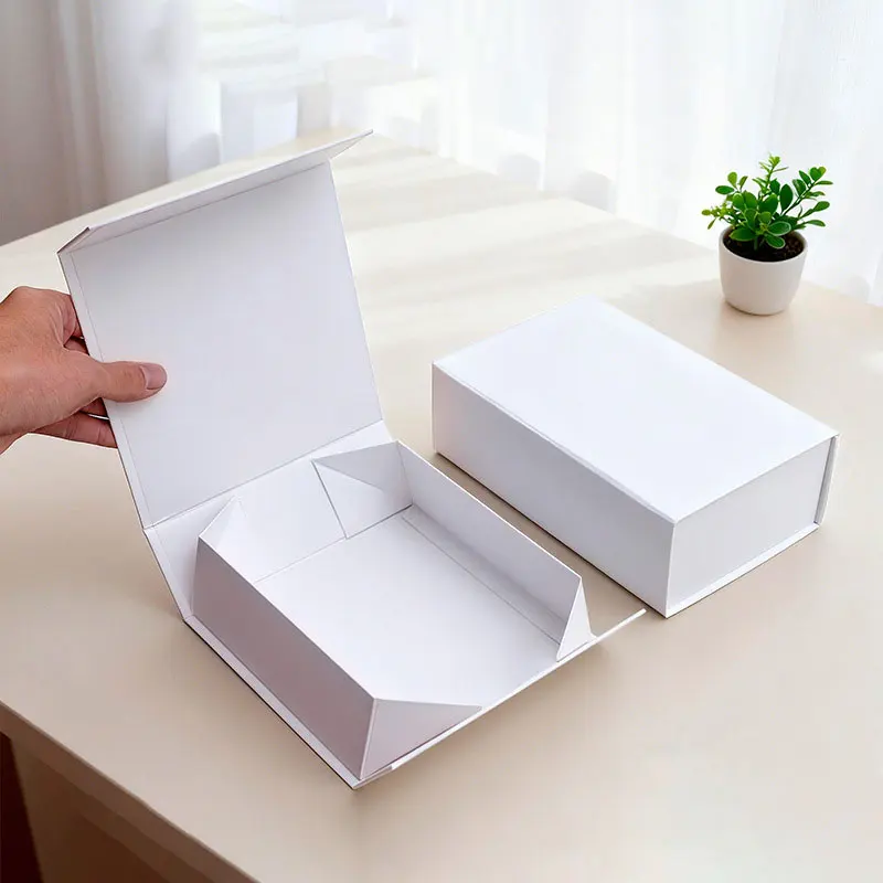 Confezione regalo di lusso con logo personalizzato del marchio con chiusura magnetica Scatola di imballaggio in carta rigida per gioielli Cosmetici Abbigliamento Parrucca RedWine