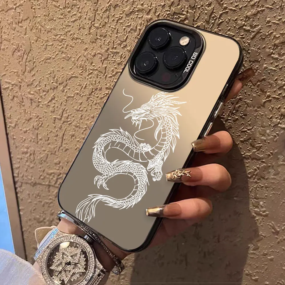 Luxury Silver Dragon Totem Phone Case