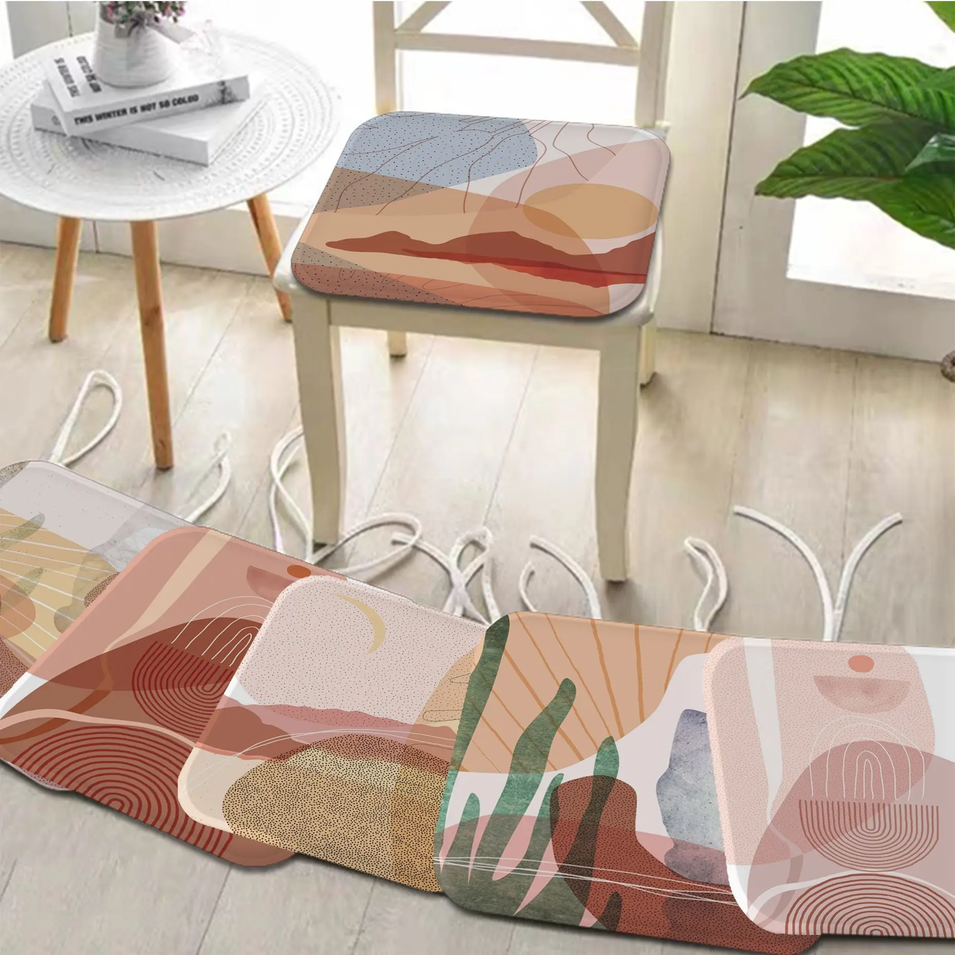 

Dusty Desert Tie Rope Seat Pad Household Cushion Soft Plush Chair Mat Winter Office Bar Stool Seat Mat