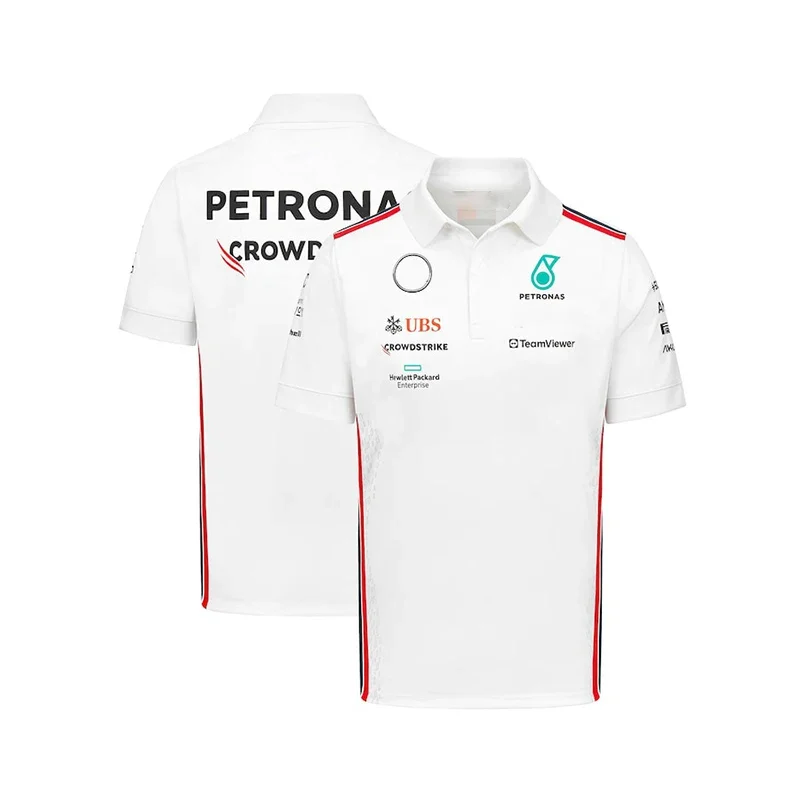 

2023F1 Racing New Summer Classic Black and White Short sleeved T-shirt POLO