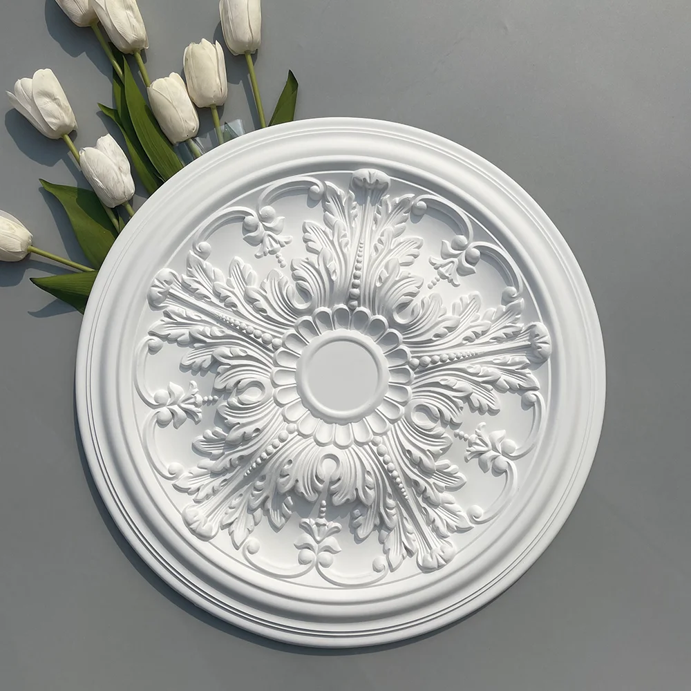 Panel de lámpara de Pu, Panel redondo, lámpara de techo, Base de lámpara de piscina, yeso de imitación tallado decorativo