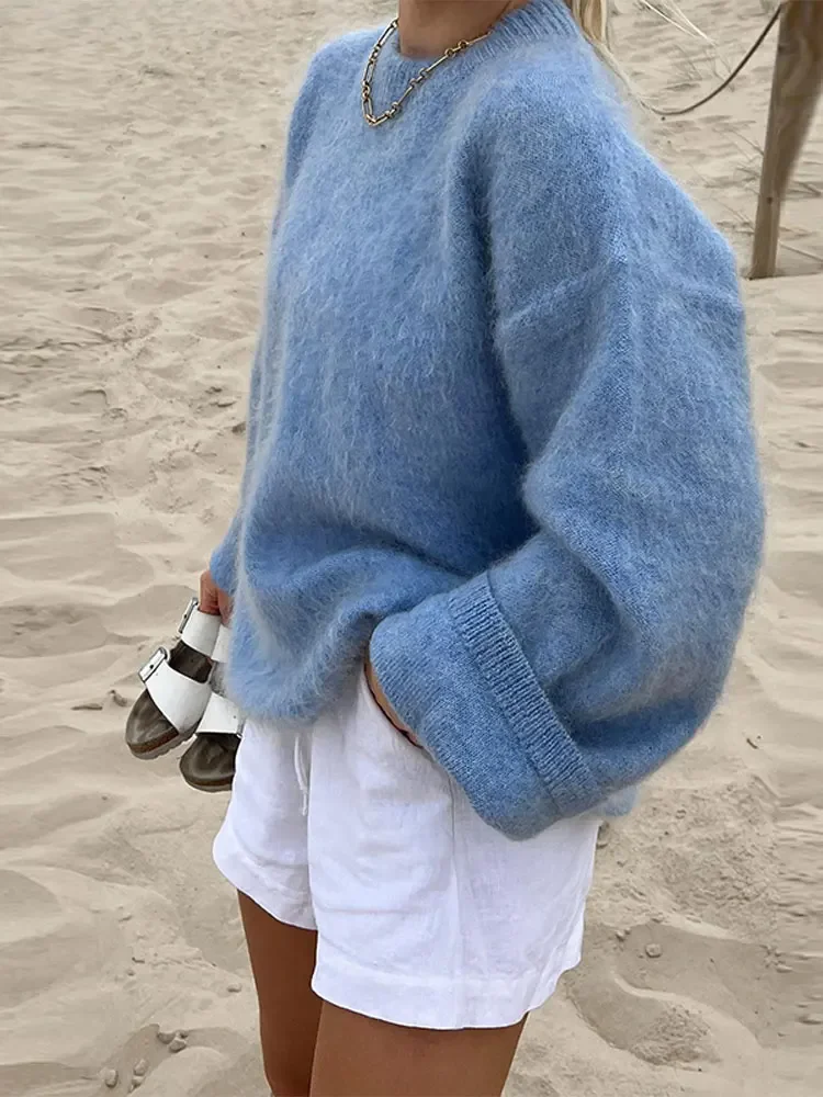 FARYSAYS - Sudadera De Manga Larga Con Cuello Redondo