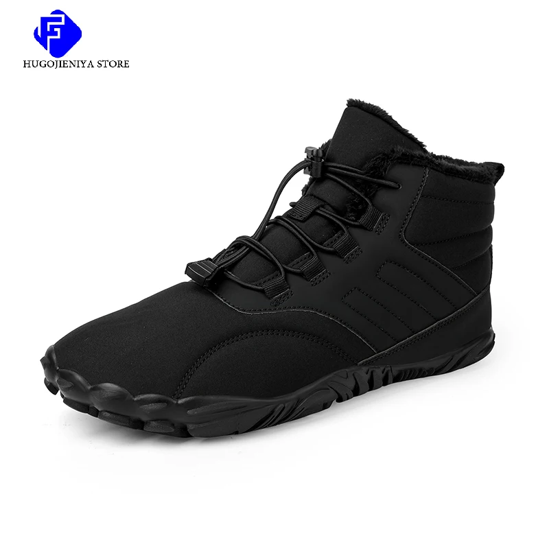 Men BareFoot Boots For 2023 Couple Waterproof Snow Boots Outdoor Walking Shoe Warm Fur Ankle Leisure Shoes Non-slip Big Size 47
