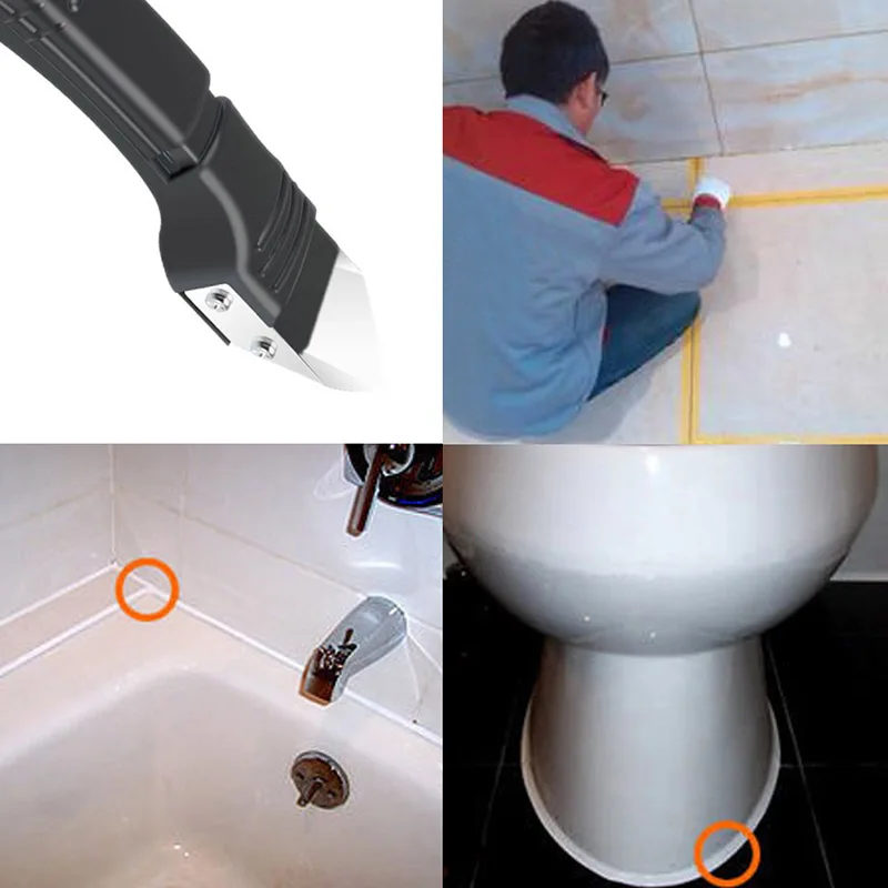 Scraper Tool Set 5In1 Silicone Scraper Caulk Tools Glass Glue Angle Scraper Stainless Steelhead Finisher Sealant Remove Grout Kit