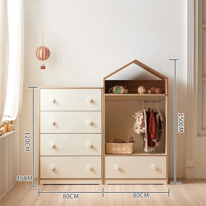 Modern Children's Wardrobes Organizer Bedroom Clothes Sideboard Wardrobes Closet Kids Penderie Enfant Home Furniture CY50CW