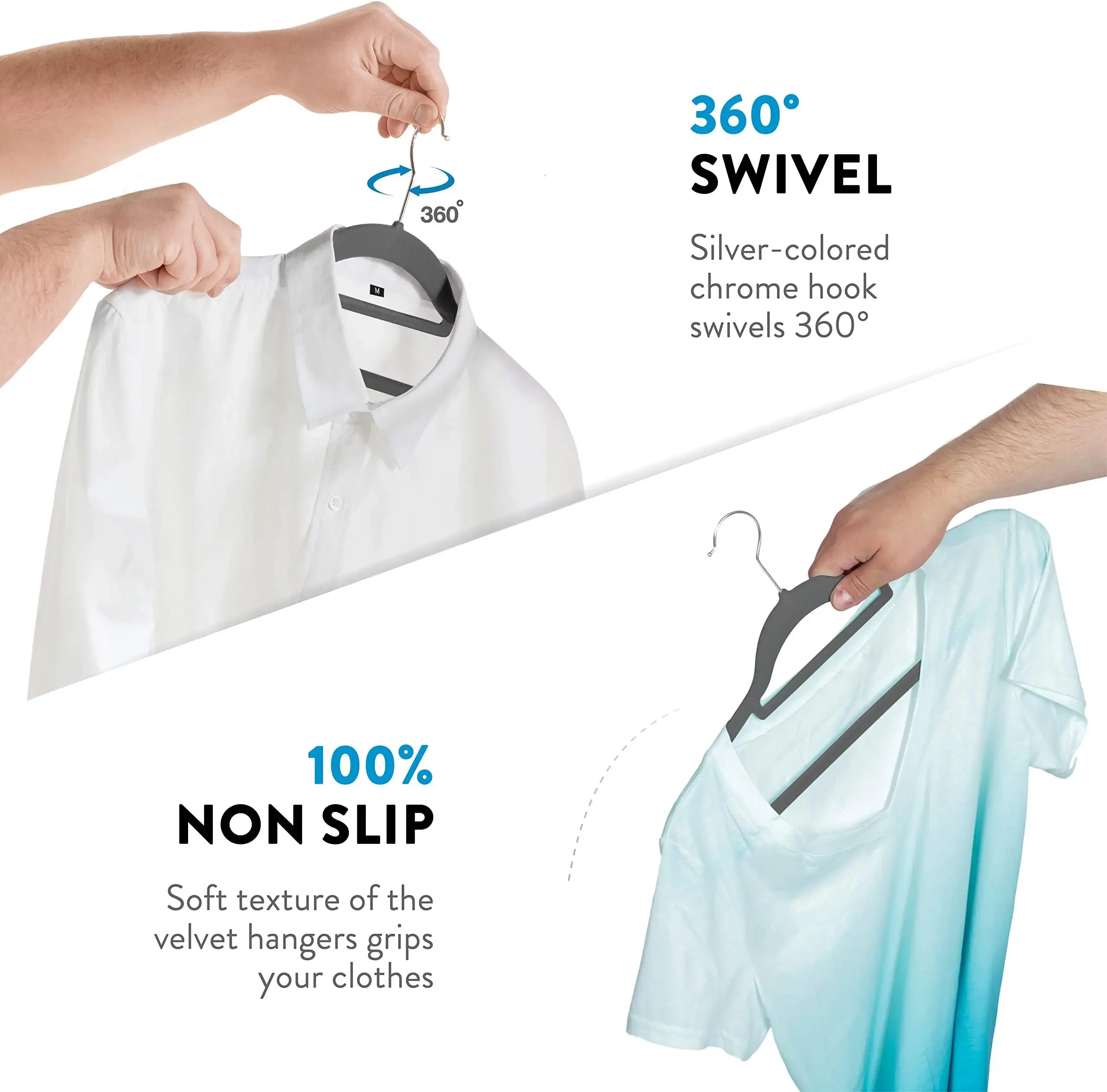 10pcs of High-End Velvet Clothes Hangers, Non-Slip Flocked Felt Clothes Hangers,Solid Clothes Hangers,Heavy-Duty Clothes Hangers