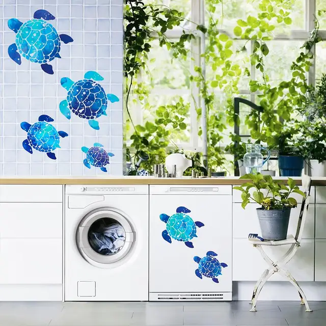 2 Set (12 PCS) Sea Turtle Wall Stickers – Vinyl Underwater Ocean Decals 2