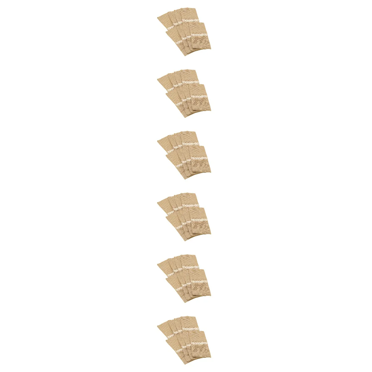 

60 Pcs Burlap Jute Lace Cutlery Pockets Tableware Bags for Knives Forks Utensils Holder Vintage Table Decoration for Wedding