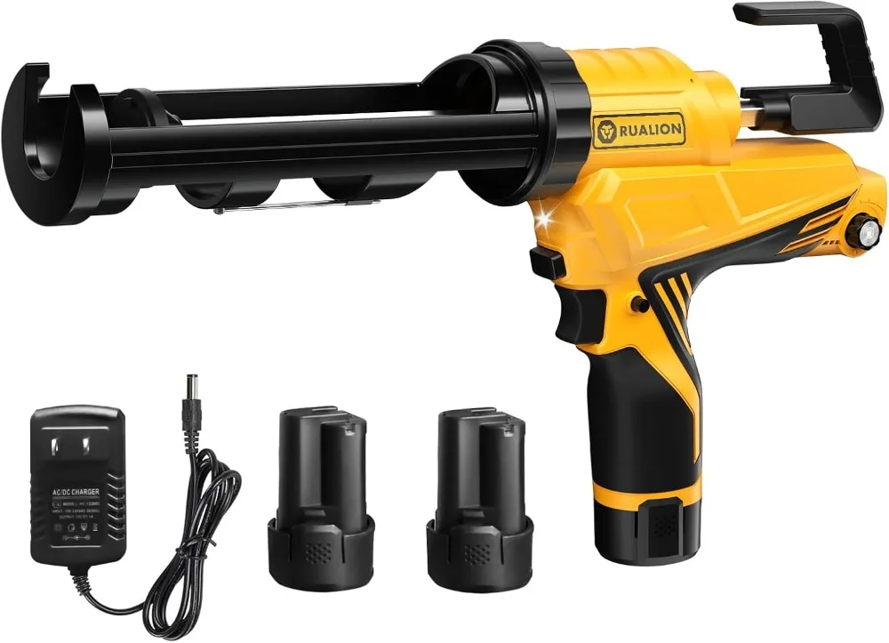 Caulk Gun Dripless Caulking Gun Electric Caulk Max 4000N Force 10oz/300ml Lightweight Cordless Battery Powered