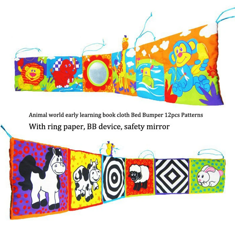 Newborn Sensory Toys For Babies Educational Baby Book Crib Toys Black White Baby Toys Animal Cloth Book Baby Toys 0 12 Months - 3