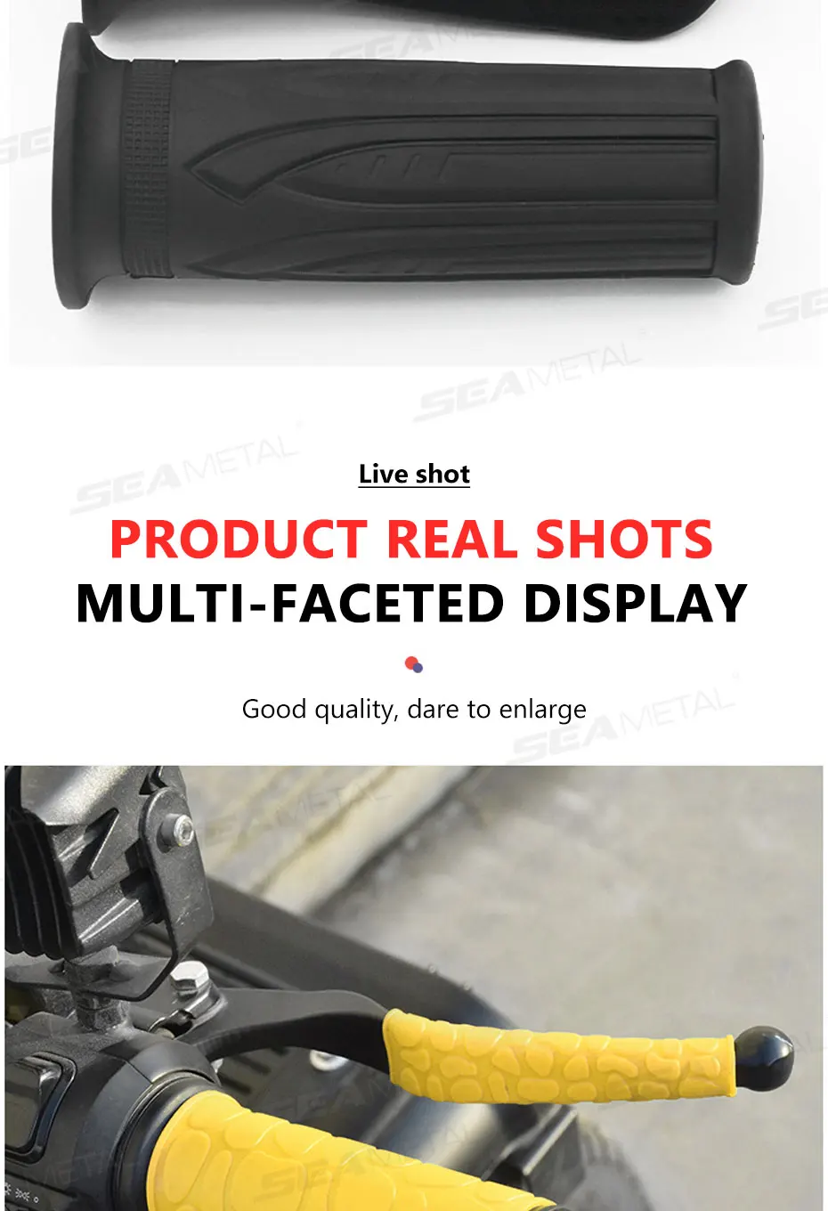 SEAMETAL 4 Stück Motorrad-Lenker-Griffhülse aus Gummi, rutschfest, für Motorradgriffe, Bremskupplungen, Hebelschutzärmel – Detail 8
