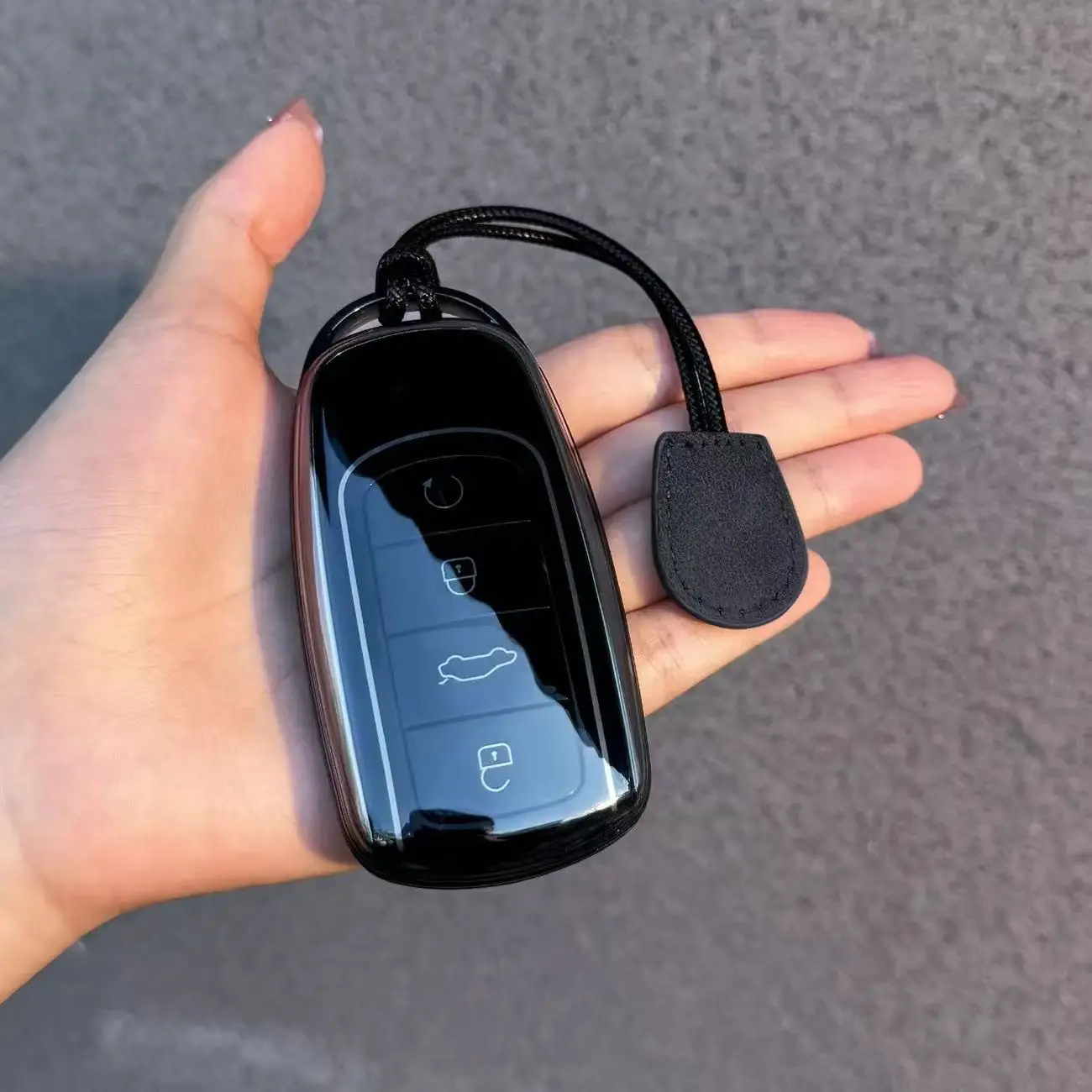Schlanke Autoschlüssel-Schutzhülle Schlüsselanhänger für Chery Tiggo 7 8 Pro Max Omoda 5 C5 S5 O5 Jaecoo J7 J8 Zubehör Schwarz Transparent – Detail 3