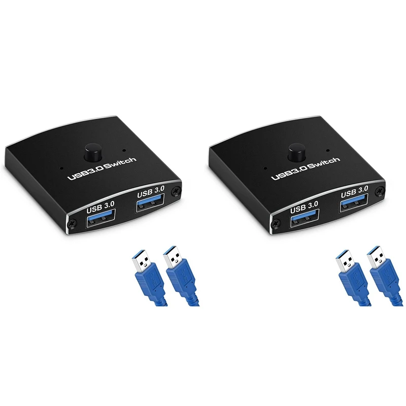 

2X USB 3.0 Switch Selector KVM Switch 5Gbps 2 In 1 Out USB Switch Two-Way Sharer For Printer Keyboard Mouse Sharing