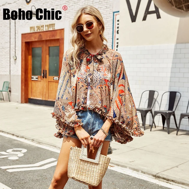 Kimono Chic Floral con en el cuello, ropa Hippie, blusa Bohemia, cubierta de Bikini para playa, chaqueta prendas de vestir exteriores| | AliExpress