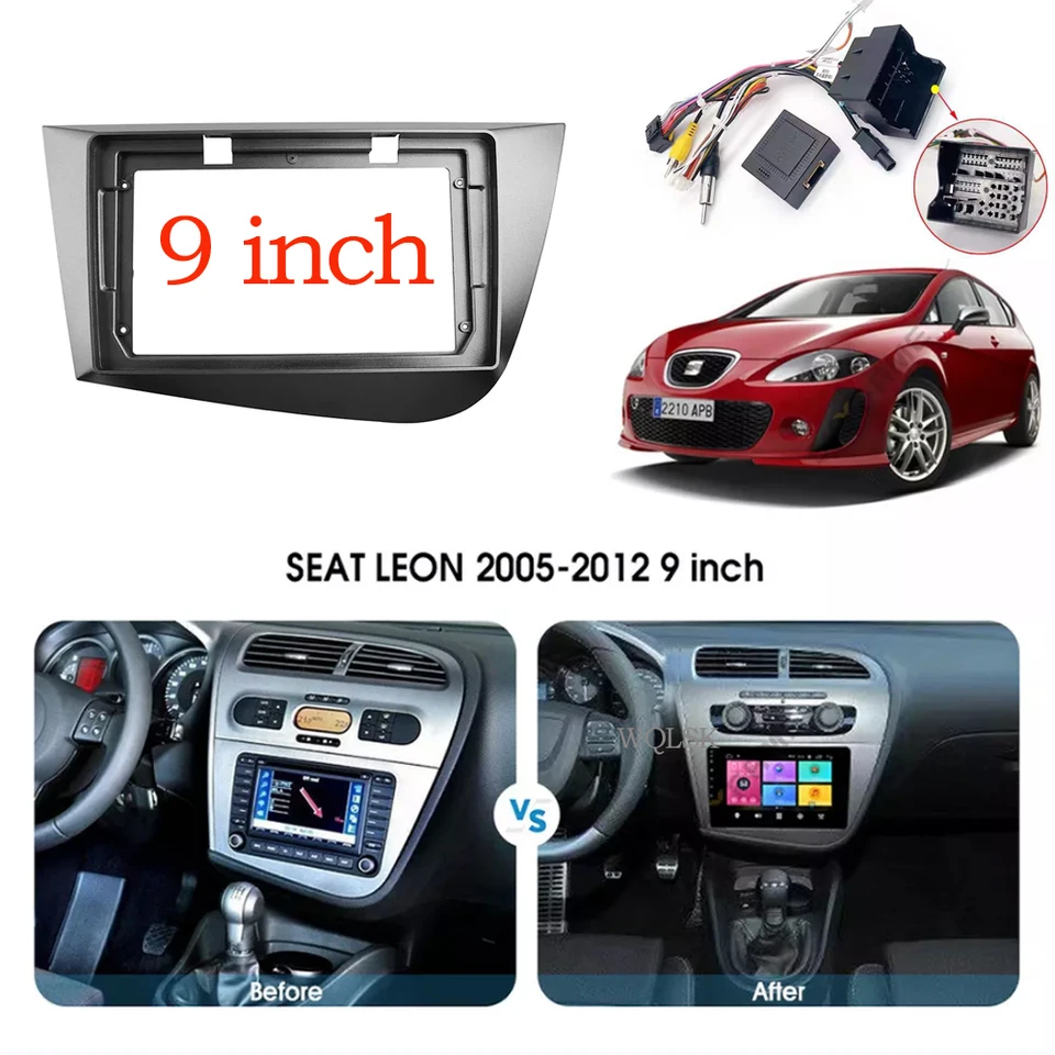 Cadre Tableau De Bord 9 Pouces Pour SEAT LEON 2005-2012 - Installation Facile, Look Luxe