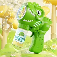 6-hole Dinosaur Bubble Machine Electric Bubble Gun with Light Fully Automatic Bubble Gun Automatic Soap Blower Outdoor Game Toy 4
