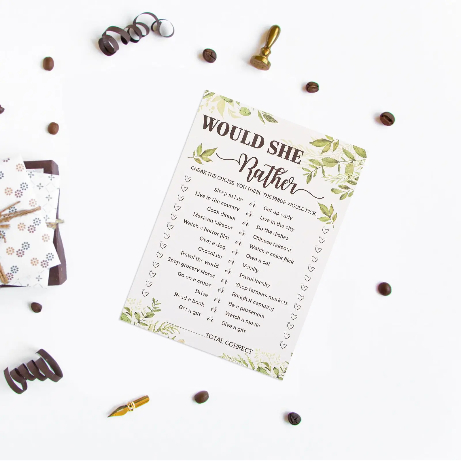 Wedding Bridal Shower Game Cards 2
