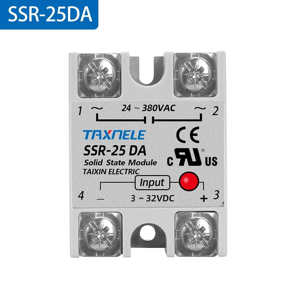 BGTXINGI SSR-25DA/40DA – Módulo Relé Estado Sólido Monofásico (24-380V CA / 3-32V CC) Para Automatización