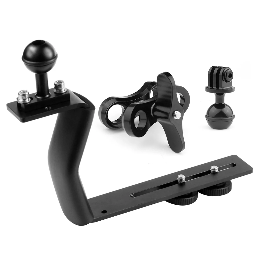 Aluminum Alloy Diving Bracket Z Type Single Handle With Base Adapter for Underw