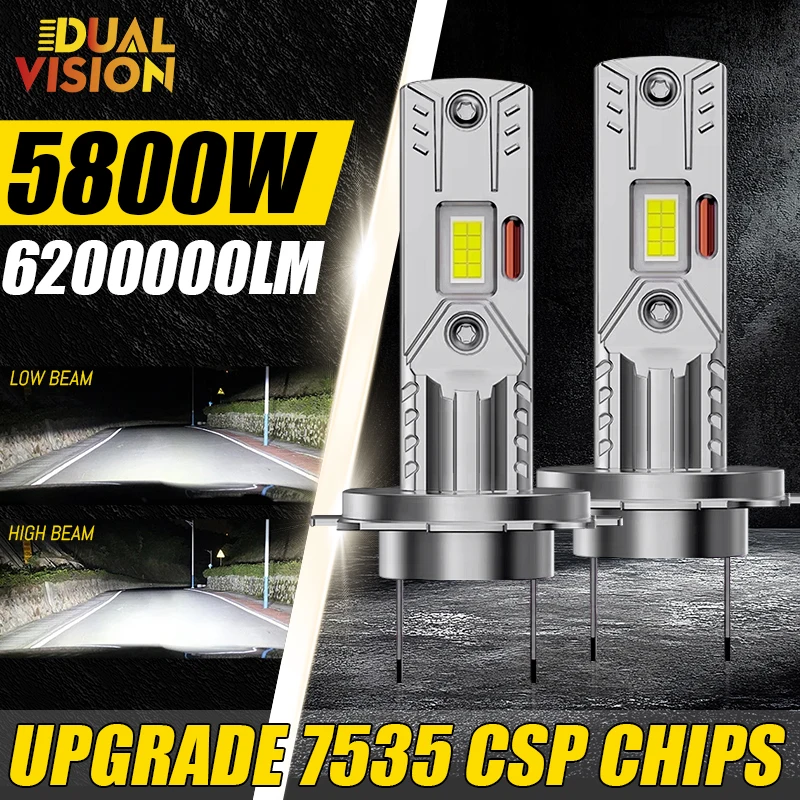 H7 H4 H1 LED Canbus 5800W Car Headlight Bulbs Upgraded 7535 CSP Lights ...