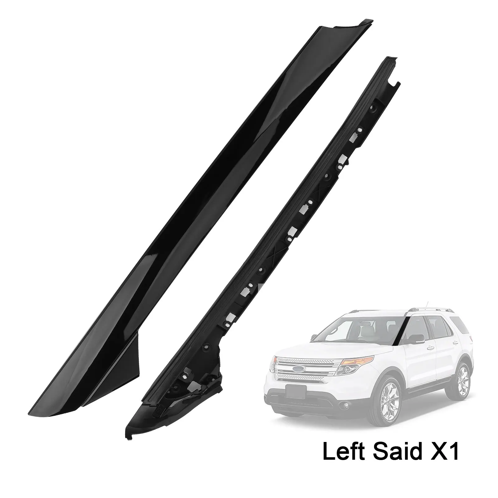 Garniture De Montant A (pilier) Pare-brise Pour Ford Explorer 2011-2019 - Paire Gauche/droite En Plastique ABS Noir Brillant
