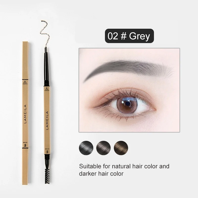 Waterproof Matte Eyebrow Pencil With Brush Long Lasting Tint_voghion.com