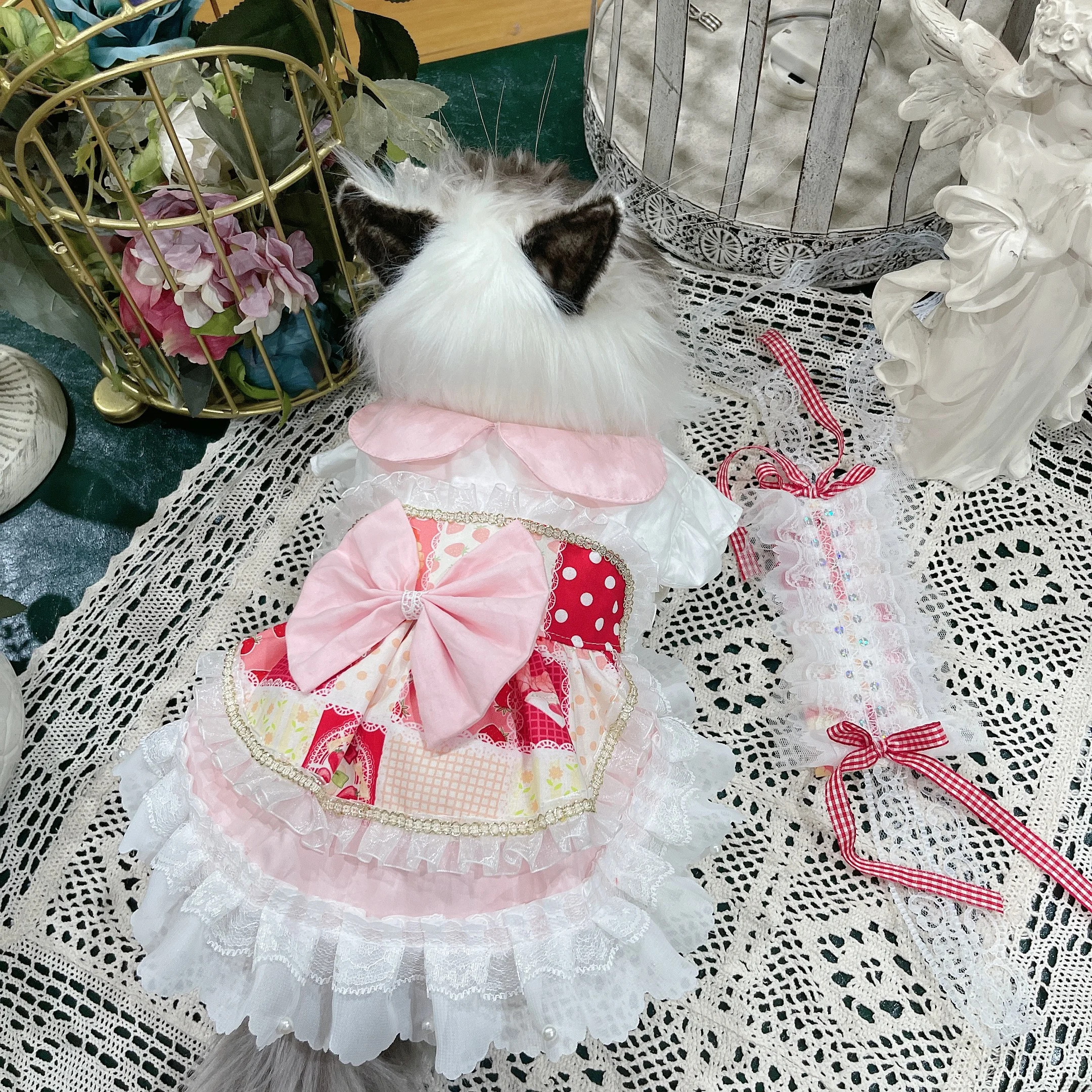 

Pet items Cat Dog Rabbit Clothes Skirt Cute Color Matching Skirt cat dress Yorkshire Bichon Teddy cat accessories pet products