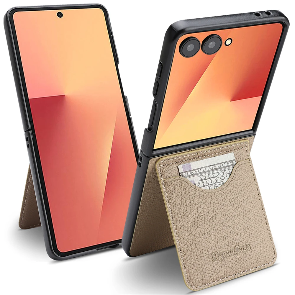 Vintage Leather Flip Wallet Case - Matte Slim Cover