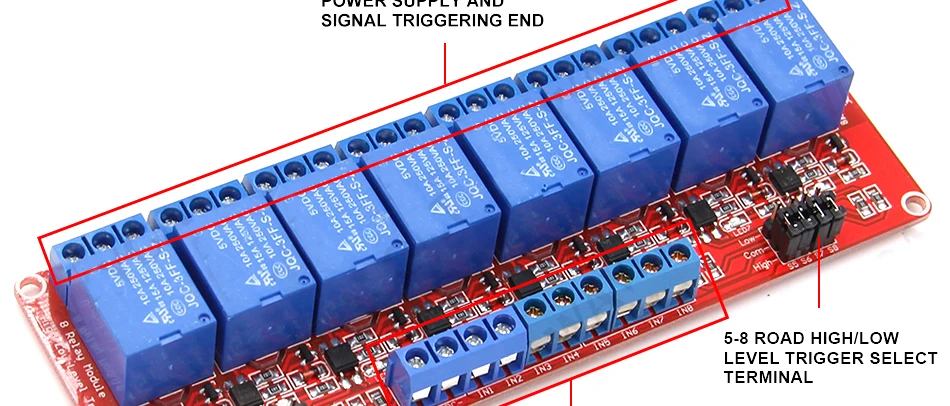 1 2 4 6 8 Kanal 5V 12V 24V Relaismodul Board Shield mit Optokoppler-Unterstützung High- und Low-Level-Trigger für Arduino – Detail 16