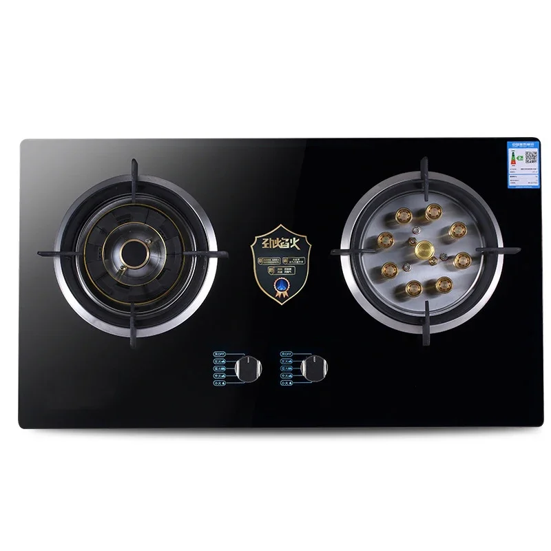 Household Embedded Desktop Energy-Saving Induction Cooker Natural Gas Liquefied Gas Stove Double Stove Eye Tempered Glass Panel