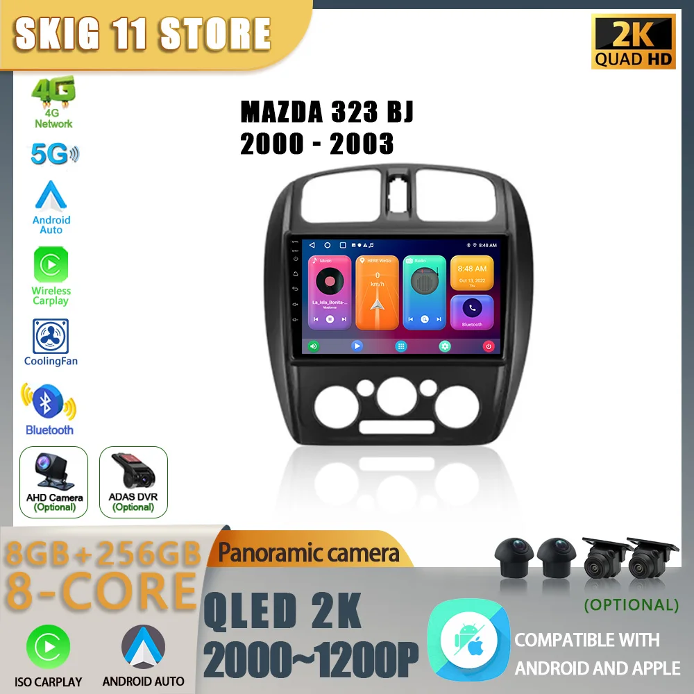 

Android 14 для Mazda 323 BJ 2000 - 2003 автомобильное радио мультимедийный видеоплеер навигация GPS стерео беспроводной Carplay монитор 4G Wifi