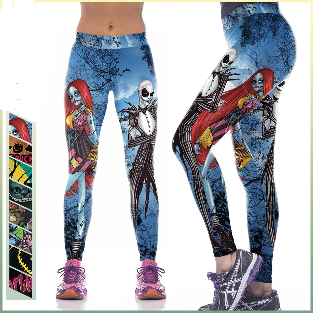 

Wkyk1001 European and American Hallowee Women's Digital Printed Sweatpants Zombie Bride Tight Elastic Pants